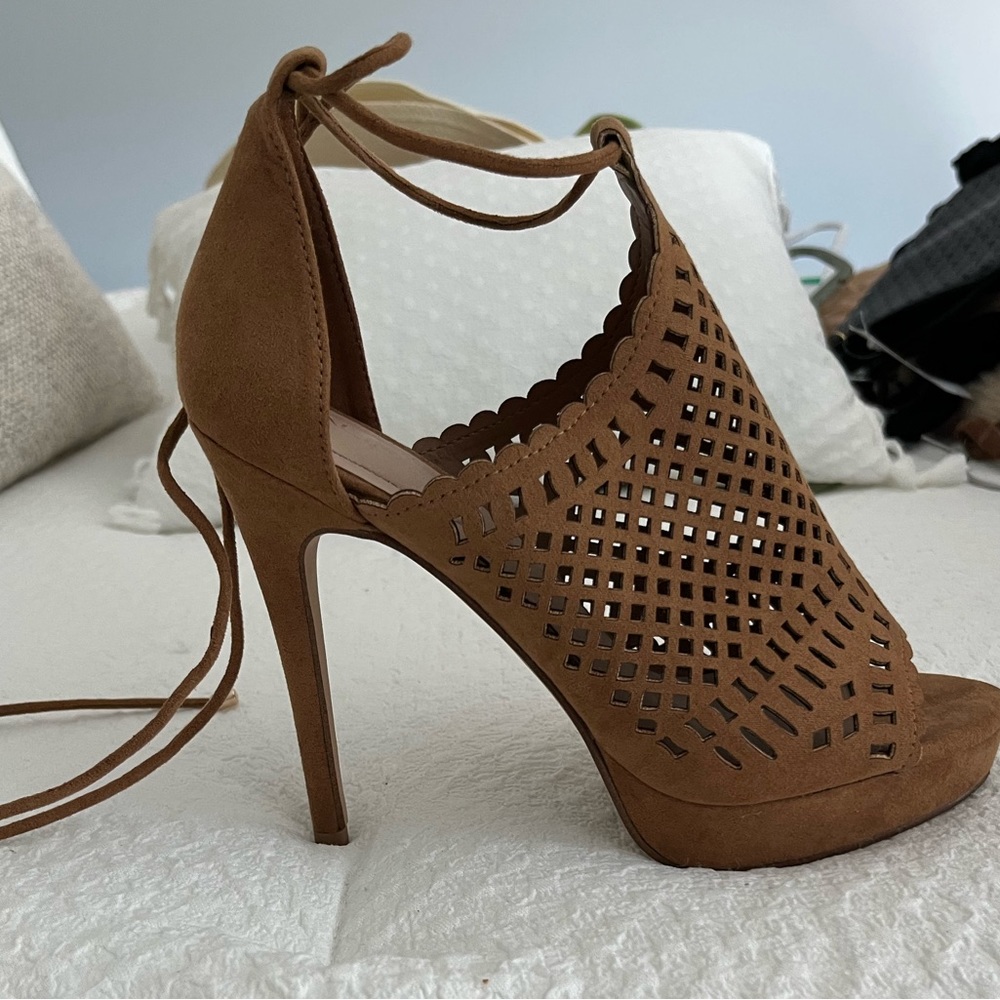 ALDO brown suede heel